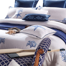Load image into Gallery viewer, Embroidered Duvet Cover Bedding Set. Soft Egyptian Cotton. Queen, King and Super King Size 4/6/10Pcs