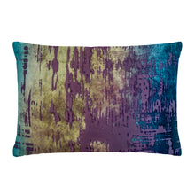 Load image into Gallery viewer, Brushstroke Peacock Velvet Pillow