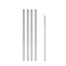 Load image into Gallery viewer, Reusable Drinking Straw, Stainless Steel Straws Straight Bent Metal Straw with Cleaner Brush Pouch