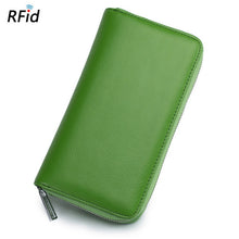 Load image into Gallery viewer, RFID Blocking Leather Credit Card Holder For Men And Women. Anti Theft Travel Passport Long Wallet Business ID Holder Purse
