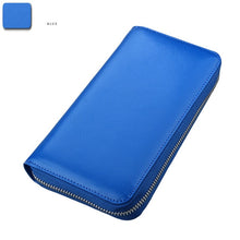 Load image into Gallery viewer, RFID Blocking Leather Credit Card Holder For Men And Women. Anti Theft Travel Passport Long Wallet Business ID Holder Purse