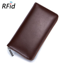 Load image into Gallery viewer, RFID Blocking Leather Credit Card Holder For Men And Women. Anti Theft Travel Passport Long Wallet Business ID Holder Purse