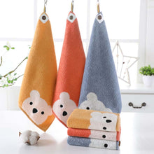 Load image into Gallery viewer, Children Towels Baby Face Towel Cute Cartoon Bear Pattern Hangable Hand Towel Soft Cotton Towels Kids Bathroom Products