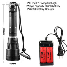 Load image into Gallery viewer, Professional Waterproof Underwater Diving Light
