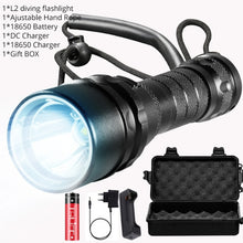 Load image into Gallery viewer, Professional Waterproof Underwater Diving Light
