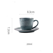 Load image into Gallery viewer, Handmade Ceramic Milk Cup Coffee Mug and Saucer
