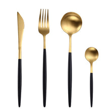 Load image into Gallery viewer, White Gold Cutlery Set Western 18/10 Stainless Steel Tableware Home Spoon Fork Knife Chopsticks Kit Dinnerware Sets tableware