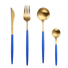 Load image into Gallery viewer, White Gold Cutlery Set Western 18/10 Stainless Steel Tableware Home Spoon Fork Knife Chopsticks Kit Dinnerware Sets tableware