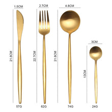 Load image into Gallery viewer, White Gold Cutlery Set Western 18/10 Stainless Steel Tableware Home Spoon Fork Knife Chopsticks Kit Dinnerware Sets tableware