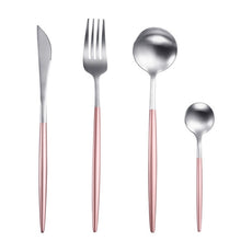 Load image into Gallery viewer, White Gold Cutlery Set Western 18/10 Stainless Steel Tableware Home Spoon Fork Knife Chopsticks Kit Dinnerware Sets tableware