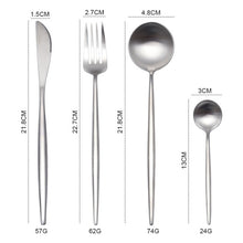 Load image into Gallery viewer, White Gold Cutlery Set Western 18/10 Stainless Steel Tableware Home Spoon Fork Knife Chopsticks Kit Dinnerware Sets tableware