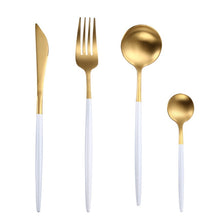 Load image into Gallery viewer, White Gold Cutlery Set Western 18/10 Stainless Steel Tableware Home Spoon Fork Knife Chopsticks Kit Dinnerware Sets tableware
