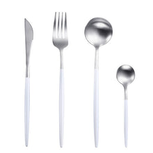 Load image into Gallery viewer, White Gold Cutlery Set Western 18/10 Stainless Steel Tableware Home Spoon Fork Knife Chopsticks Kit Dinnerware Sets tableware
