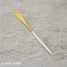 Load image into Gallery viewer, White Gold Cutlery Set Western 18/10 Stainless Steel Tableware Home Spoon Fork Knife Chopsticks Kit Dinnerware Sets tableware