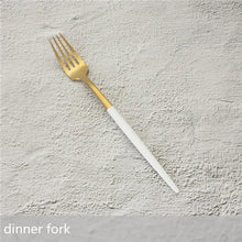 Load image into Gallery viewer, White Gold Cutlery Set Western 18/10 Stainless Steel Tableware Home Spoon Fork Knife Chopsticks Kit Dinnerware Sets tableware