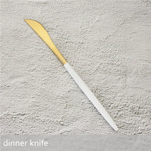 Load image into Gallery viewer, White Gold Cutlery Set Western 18/10 Stainless Steel Tableware Home Spoon Fork Knife Chopsticks Kit Dinnerware Sets tableware