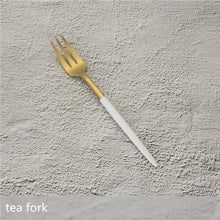 Load image into Gallery viewer, White Gold Cutlery Set Western 18/10 Stainless Steel Tableware Home Spoon Fork Knife Chopsticks Kit Dinnerware Sets tableware