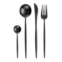Load image into Gallery viewer, Gold Color Stainless Steel Dinnerware Cutlery Set. Forks Spoons Knives Chopstick