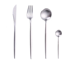 Load image into Gallery viewer, Gold Color Stainless Steel Dinnerware Cutlery Set. Forks Spoons Knives Chopstick