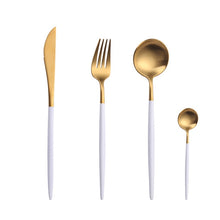 Load image into Gallery viewer, Gold Color Stainless Steel Dinnerware Cutlery Set. Forks Spoons Knives Chopstick