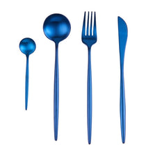 Load image into Gallery viewer, Gold Color Stainless Steel Dinnerware Cutlery Set. Forks Spoons Knives Chopstick