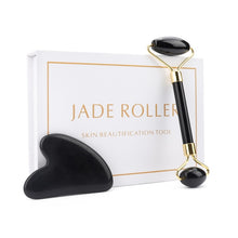 Load image into Gallery viewer, Natural Rose Quartz Jade Roller Facial Body Massager Roller Jade Stone Massage Set Face Lifting Beauty Massage Tool