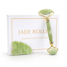 Load image into Gallery viewer, Natural Rose Quartz Jade Roller Facial Body Massager Roller Jade Stone Massage Set Face Lifting Beauty Massage Tool