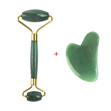 Load image into Gallery viewer, Natural Rose Quartz Jade Roller Facial Body Massager Roller Jade Stone Massage Set Face Lifting Beauty Massage Tool