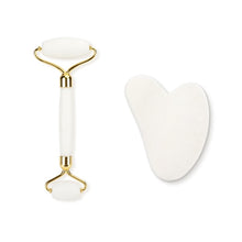 Load image into Gallery viewer, Natural Rose Quartz Jade Roller Facial Body Massager Roller Jade Stone Massage Set Face Lifting Beauty Massage Tool