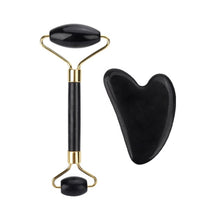 Load image into Gallery viewer, Natural Rose Quartz Jade Roller Facial Body Massager Roller Jade Stone Massage Set Face Lifting Beauty Massage Tool