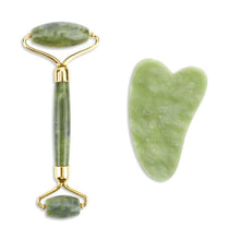 Load image into Gallery viewer, Natural Rose Quartz Jade Roller Facial Body Massager Roller Jade Stone Massage Set Face Lifting Beauty Massage Tool