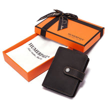 Load image into Gallery viewer, RFID Credit Card Holder Wallet Aluminum Pop Up Cardholder Blocking Case Crazy Horse Leather Big Creditcard Holder Coin Purse
