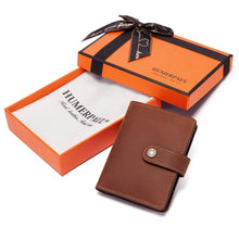 Load image into Gallery viewer, RFID Credit Card Holder Wallet Aluminum Pop Up Cardholder Blocking Case Crazy Horse Leather Big Creditcard Holder Coin Purse