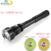 Load image into Gallery viewer, New 6000 Lumen XHP70.2 LED Yellow/White Light Diving Flashlight Professional Underwater 150M Waterproof Torch Outdoor Dive Lamp
