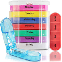 Load image into Gallery viewer, Weekly Medicine Pillbox Organizer
