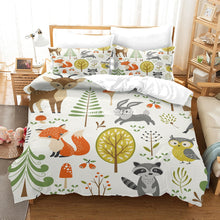 Load image into Gallery viewer, Fun Animal Pattern 3D Printed Cotton Bedding Set