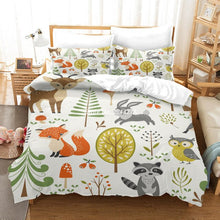 Load image into Gallery viewer, Fun Animal Pattern 3D Printed Cotton Bedding Set