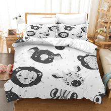 Load image into Gallery viewer, Fun Animal Pattern 3D Printed Cotton Bedding Set