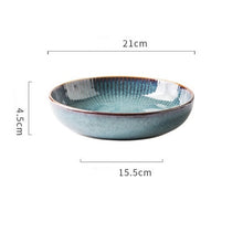 Load image into Gallery viewer, Nordic Style Kiln Glazed Ceramic Rice Salad Bowl Soup Bowl Round Dish Dinner Plate