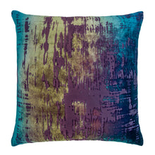 Load image into Gallery viewer, Brushstroke Peacock Velvet Pillow
