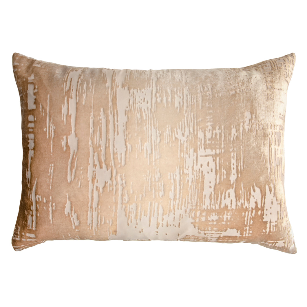 Brushstroke Latte Velvet Pillow