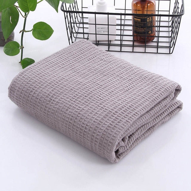 Japanese style Cotton Waffle Throw Blanket for Kids and Adults