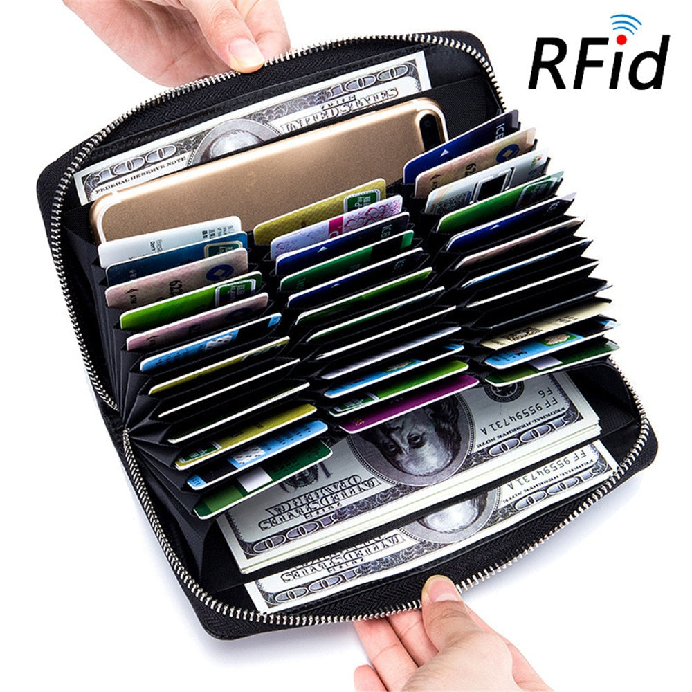 anti theft credit card sleeve RFID Blocking Leather Credit Card Holder For Men And Women. Anti Theft – UPOMA HOME