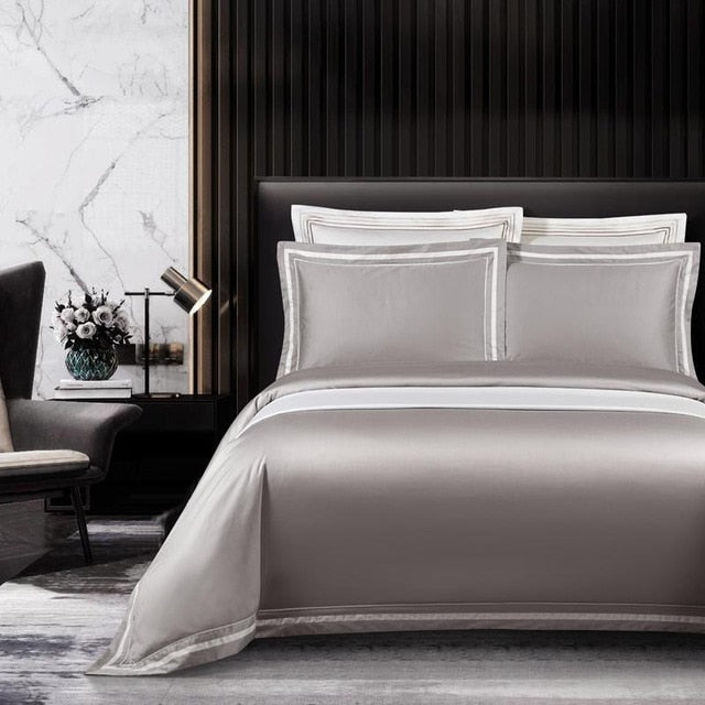 Luxury 4pcs set-  Duvet Cover, Bed Sheet, 2 Pillowcases 600TC Egyptian Cotton