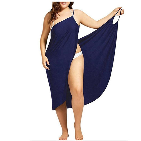 Women Plus Size Pareo Beach Cover Up Wrap Dress Bikini Bathing Suit Fe UPOMA HOME