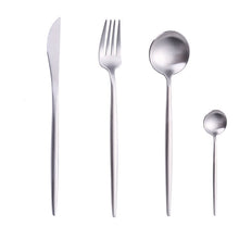 Load image into Gallery viewer, Gold Color Stainless Steel Dinnerware Cutlery Set. Forks Spoons Knives Chopstick
