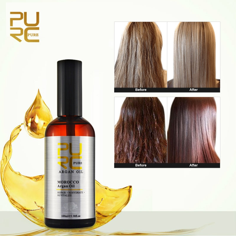 Pure Moroccan Argan Oil Hair Care Smoothing Soft Damaged Repair Essentials Hair & Scalp Treatments Products for Women 100ml