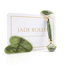 Load image into Gallery viewer, Natural Rose Quartz Jade Roller Facial Body Massager Roller Jade Stone Massage Set Face Lifting Beauty Massage Tool
