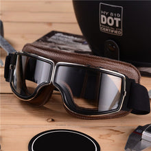 Load image into Gallery viewer, Leather Goggles Sunglasses For Bikers
